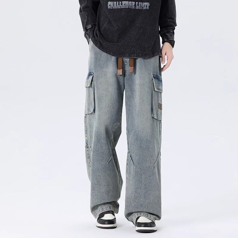 Cargo Pant Wide - Pantalones de mezclilla de trabajo de