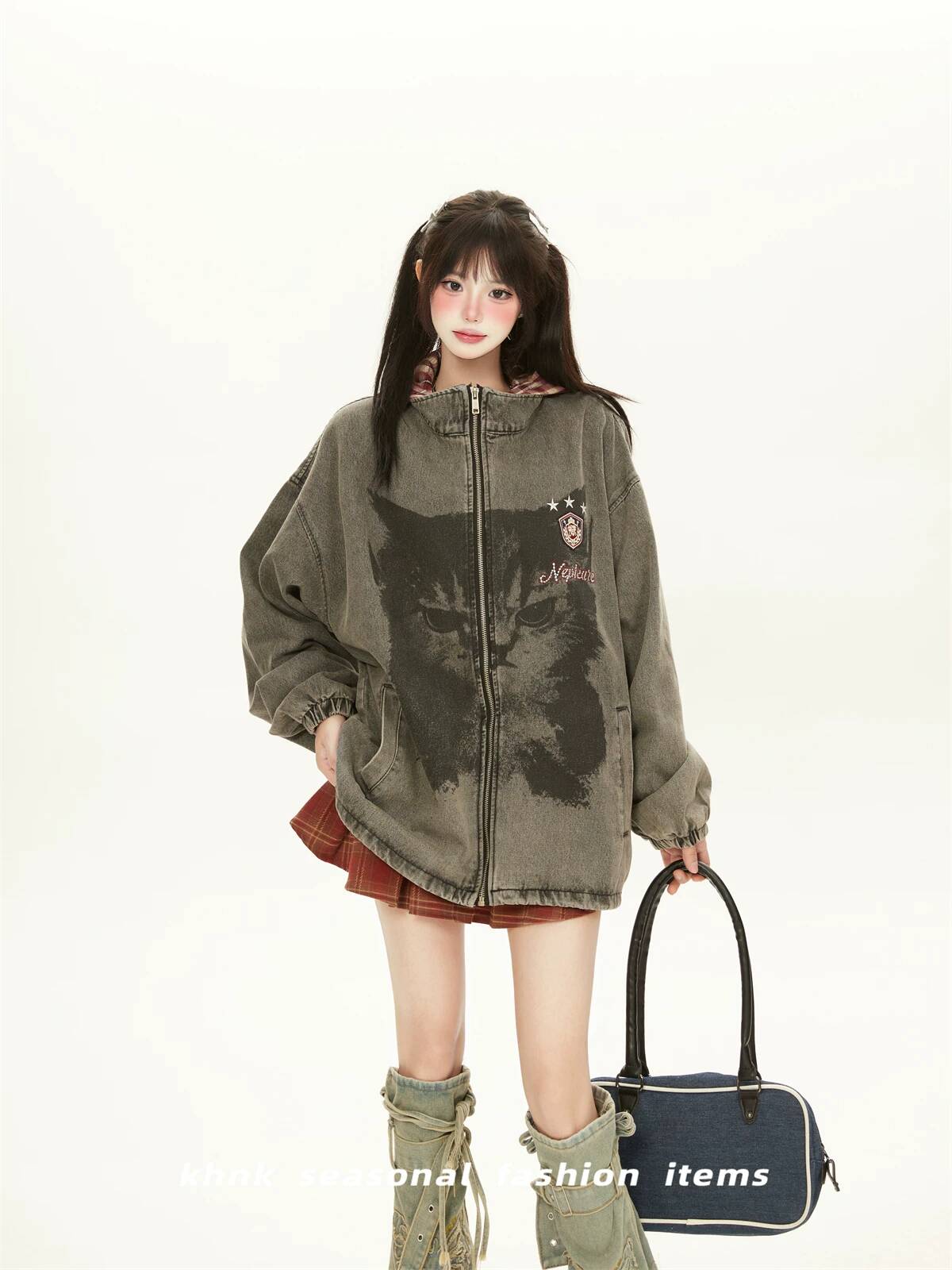 Fashion Street Cat - Chaqueta vaquera para mujer 2026, estilo