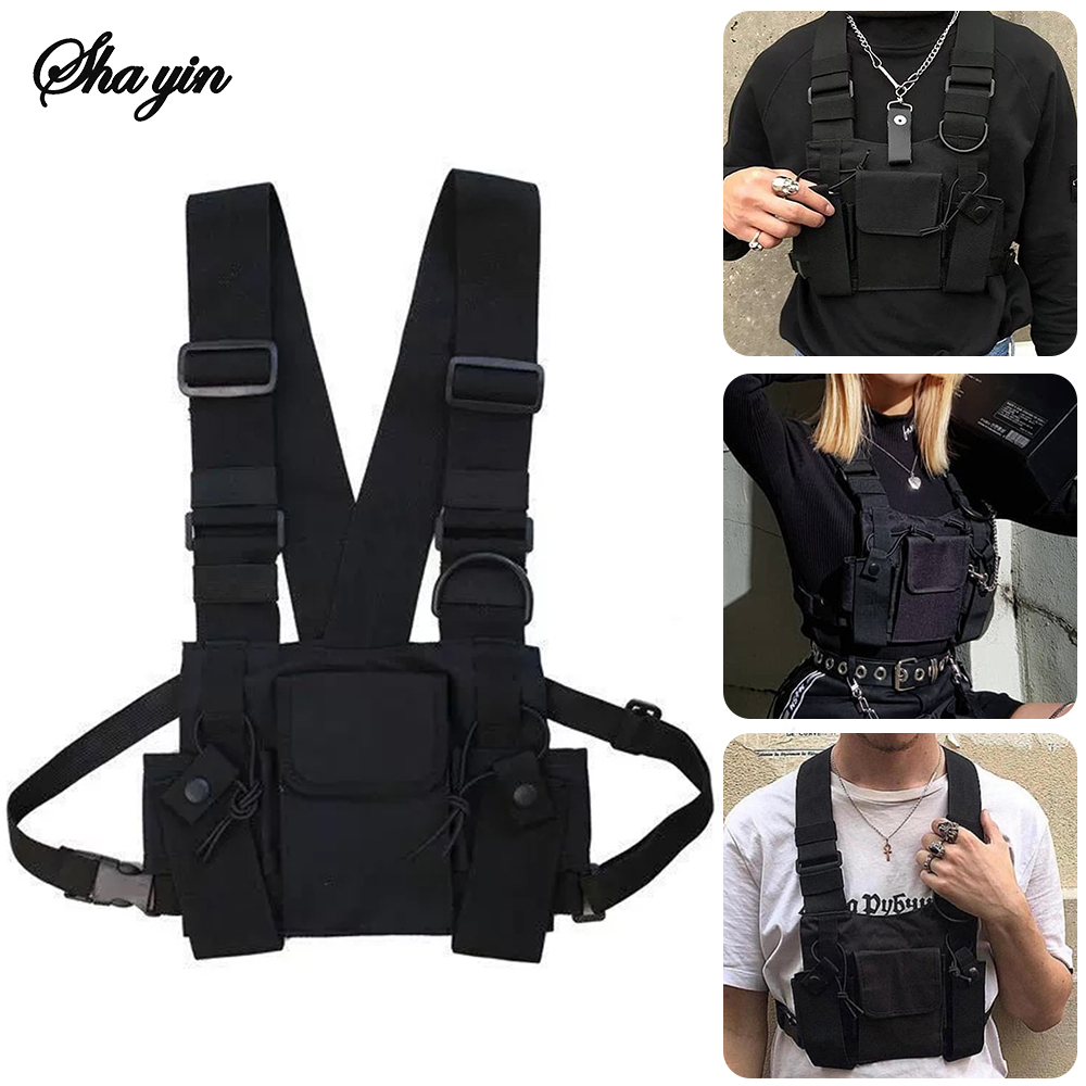 Street Fashion Types - Bolsa de pecho táctica funcional para