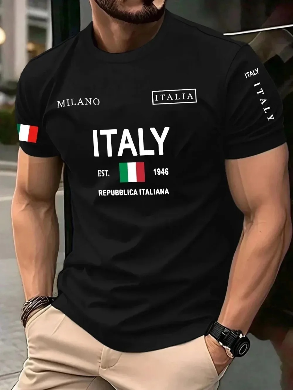 Street Fashion Of Milan - Camiseta de Hombre con Estampado 3D,