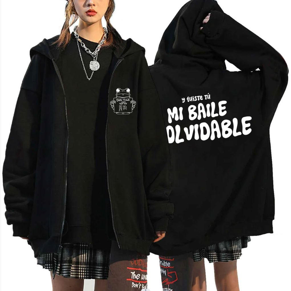 Foto Street Fashion - Sudadera con capucha y cremallera de
