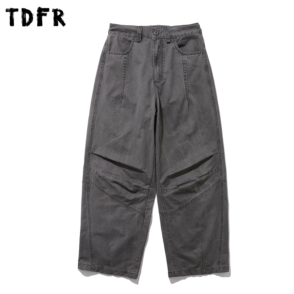 Cargo Pant Wide - Pantalones Cargo plisados desgastados lavados para