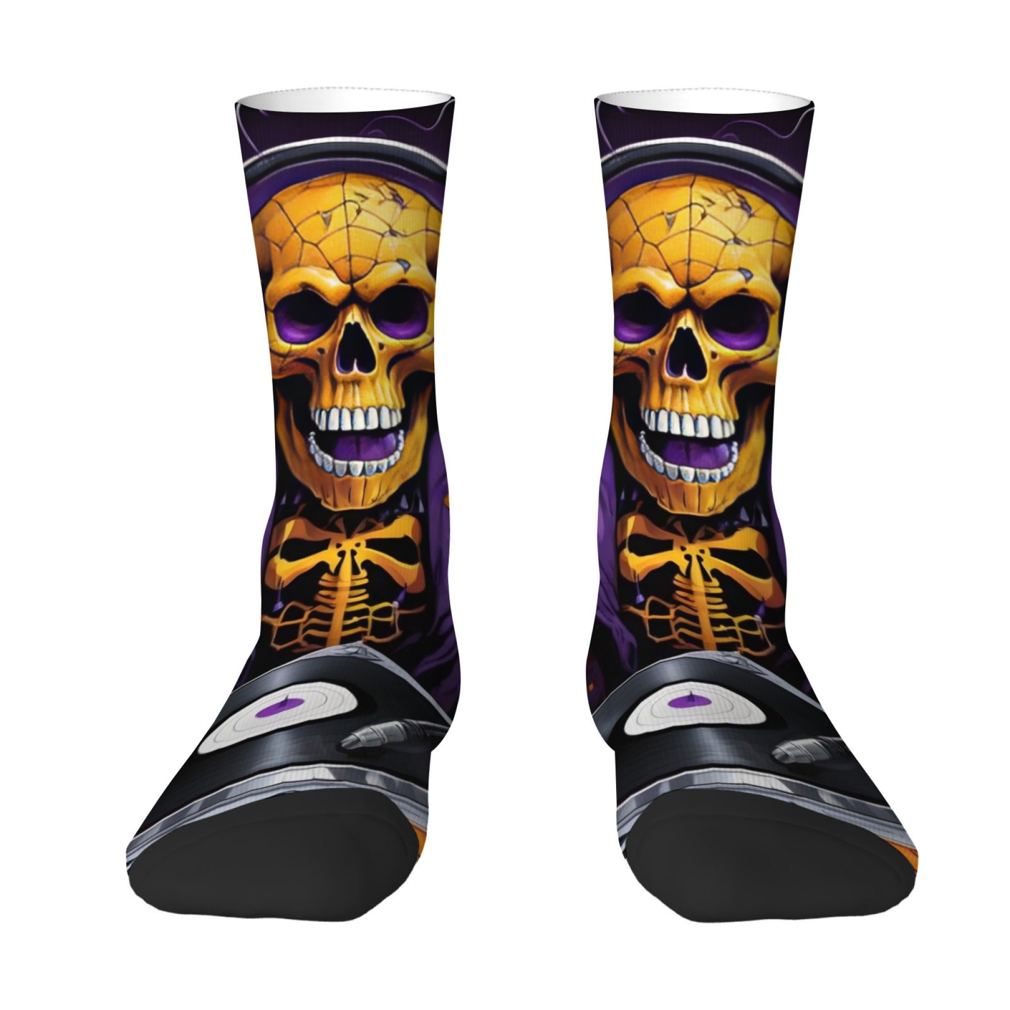 Street Fashion Style Youtube - Calcetines góticos con estampado de calavera
