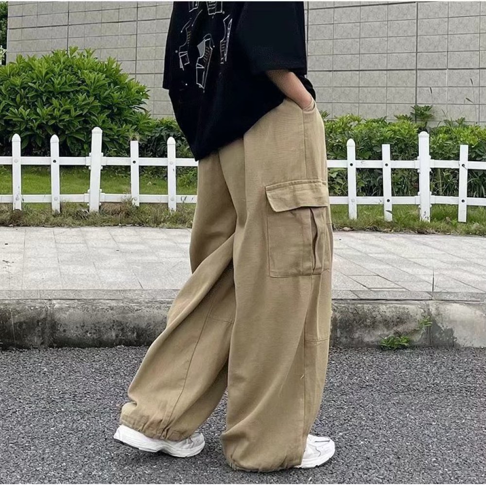 Cargo Pant Wide - Pantalones Cargo de Estilo Urbano Japonés