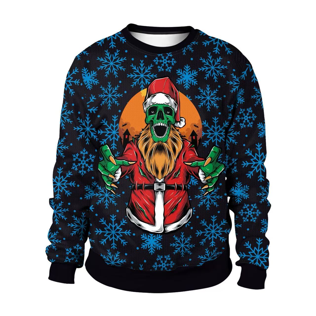 Oversized Crewneck Fleece - Tractor agrícola suéter navideño feo Vintage