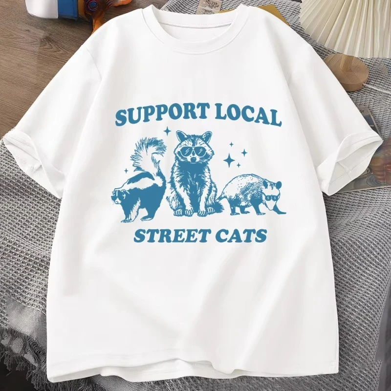 Camiseta Retro con Gráfico de  - Fashion Street Cat reseña y precio