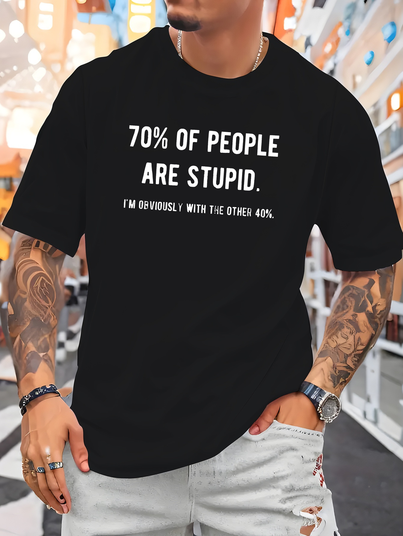 Camiseta de algodón con cuello - Street Fashion Quotes reseña y precio