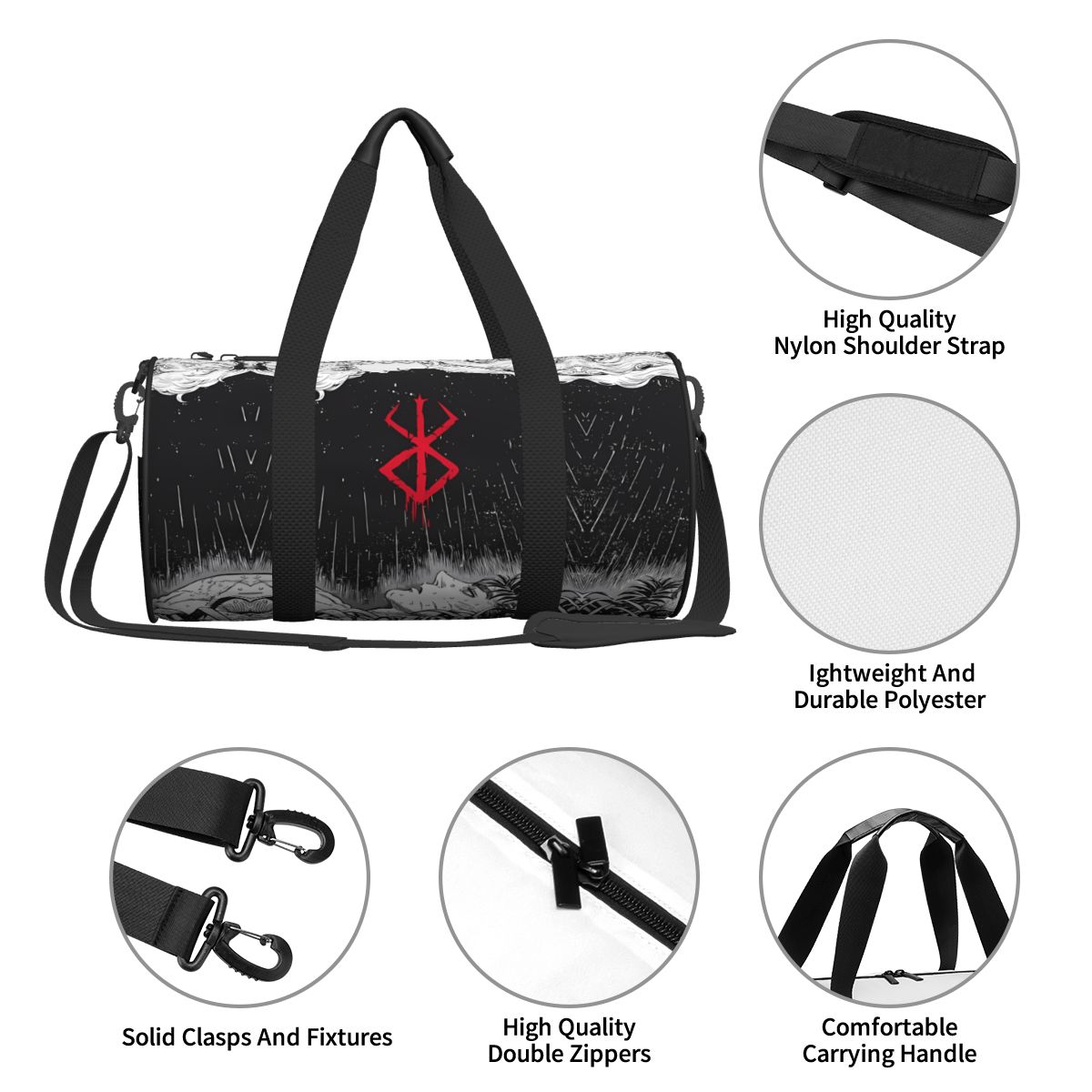 Bolsa de gimnasio Bereserk de  - Street Fashion Anime reseña y precio